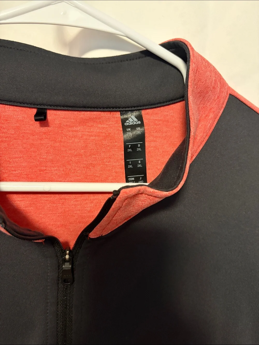 adidas Coral and Black Body Armor Quarter-Zip Pullover